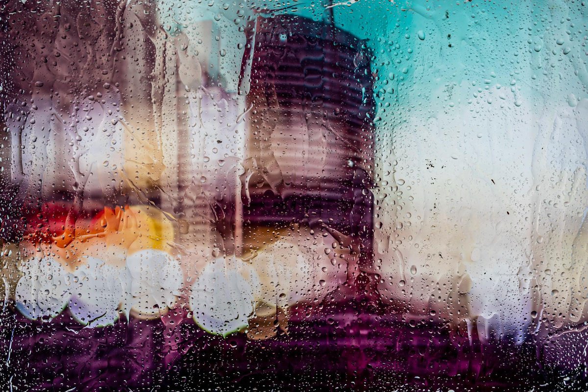 Abstract Cityscapes Photograph By Sven Pfrommer, 47 X 31", Rainy Days In Manila Xi, Original Artwork