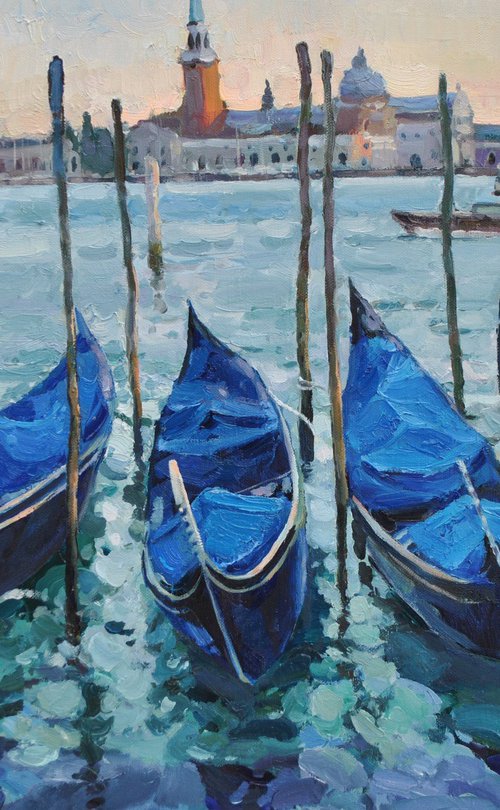 Venetian Gondolas at Rest by Anna Shevel