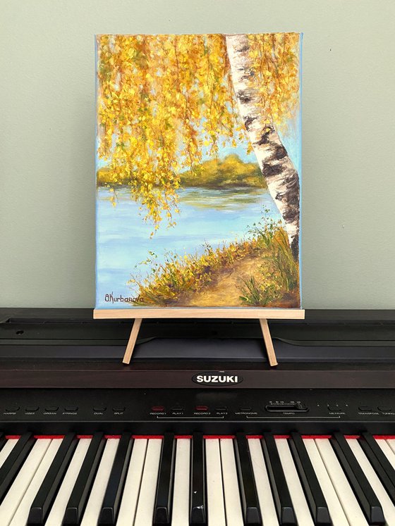 Golden Birch by the Water