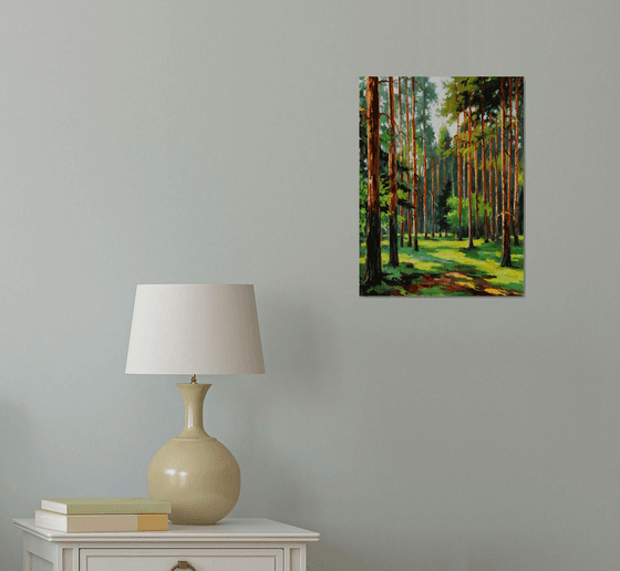 A sunny day in the pine forest