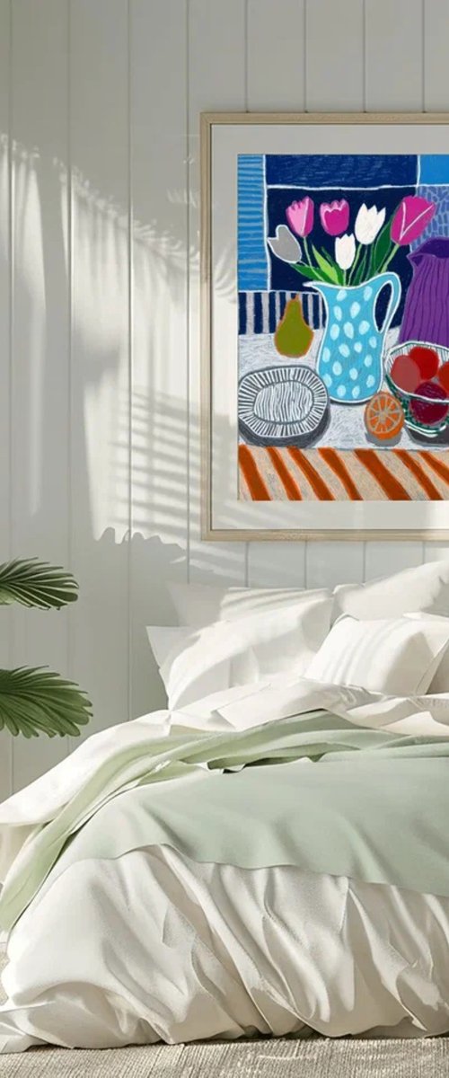 Tulips in Blue Harmony by Sasha Robinson