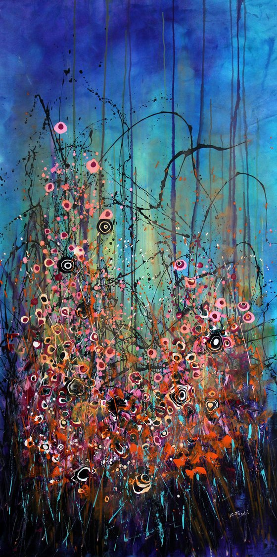 Folie Des Fleurs - Super sized original abstract floral landscape