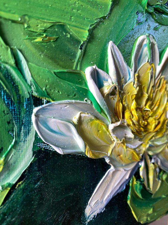 Water Lily — Palette Knife Oil Study