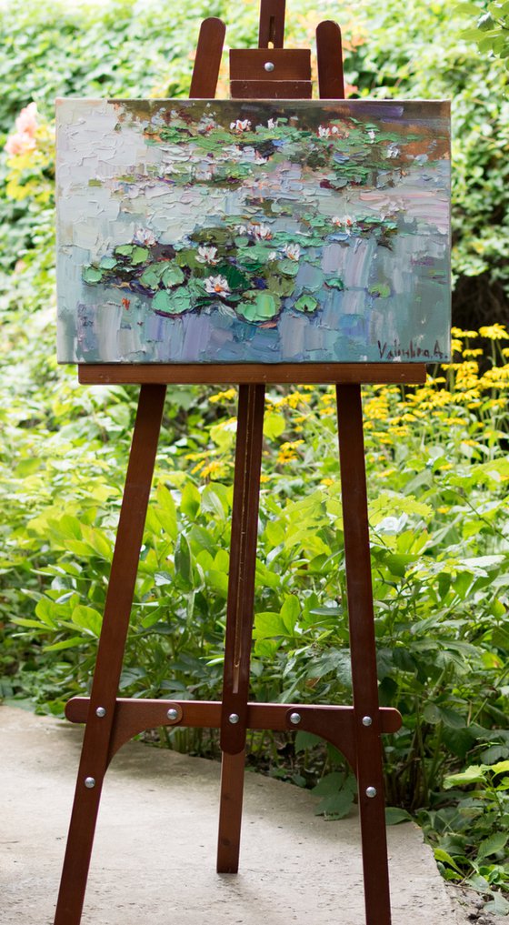 Water Lilies - Impasto Original Oil painting