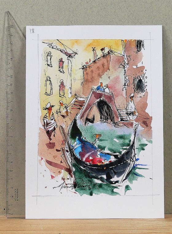Venice, watercolor on paper.