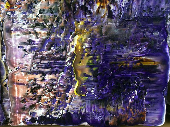 "Rock Me In Purple" - Original Large PMS Oil Painting On Canvas - 36 x 18 inches