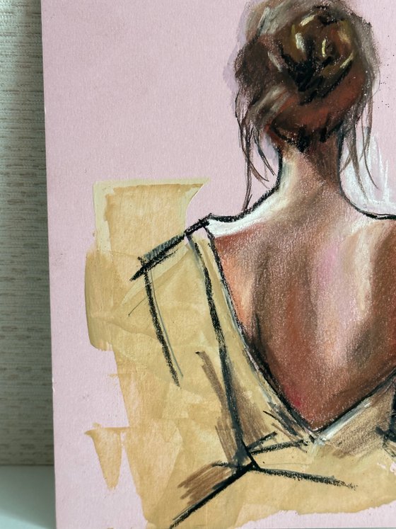 Sensual pastel artwork 20x20cm