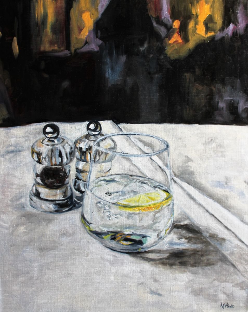 Expressive Still Life Oil Painting By Afekwo, 16 X 20, Ambience - Refresh, Original Artwork