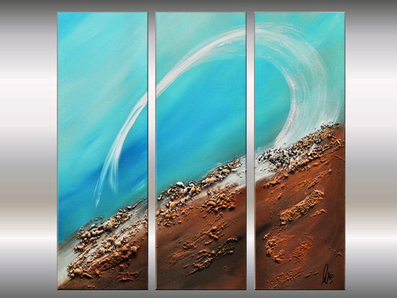 At the Sea - Seascape - Acrylic Painting - Canvas Art- Blue Wall Art