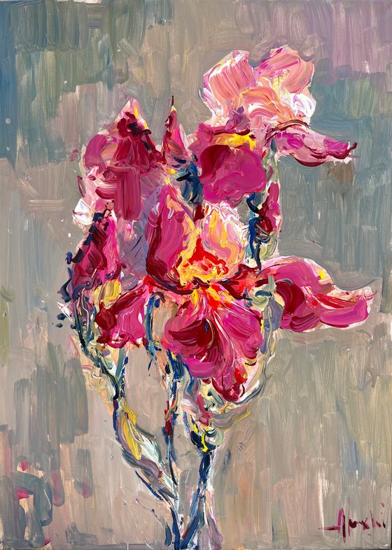 Abstract expressionist flowers