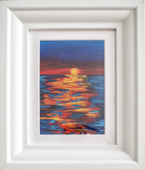 Sea sunset - framed artwork, ready to hang
