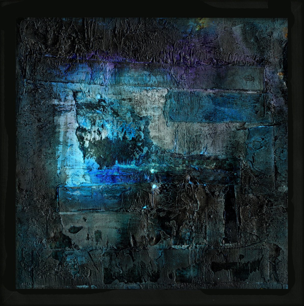 Abstract Painting By Kathy Morton Stanion, 13 X 13", Midnight Magic 7, Original Artwork