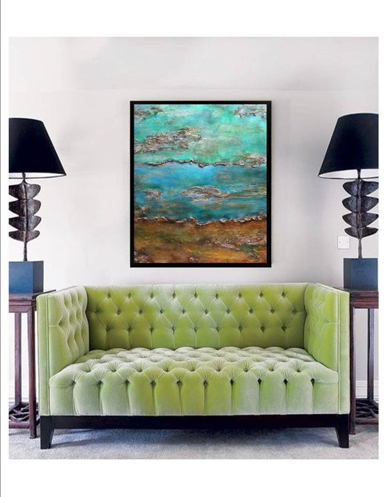 Oceans Alive  Large Acrylic Painting (framed)