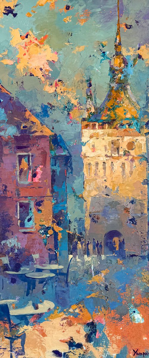 Golden Hour at the Clock Tower by Natalia Yampolskaia