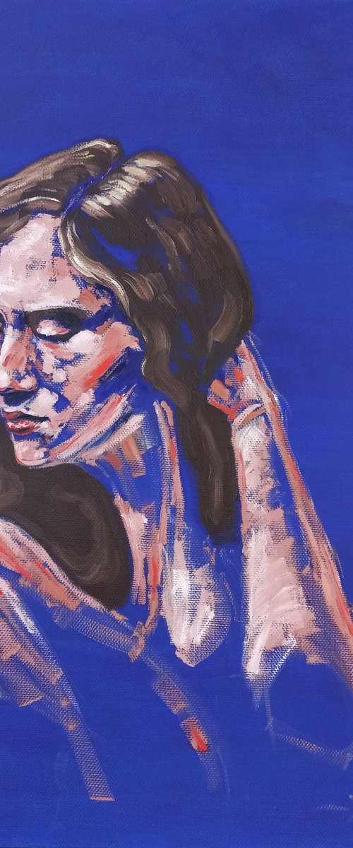 Abstract woman portrait 60x50 cm oil painting by Tatiana Myreeva