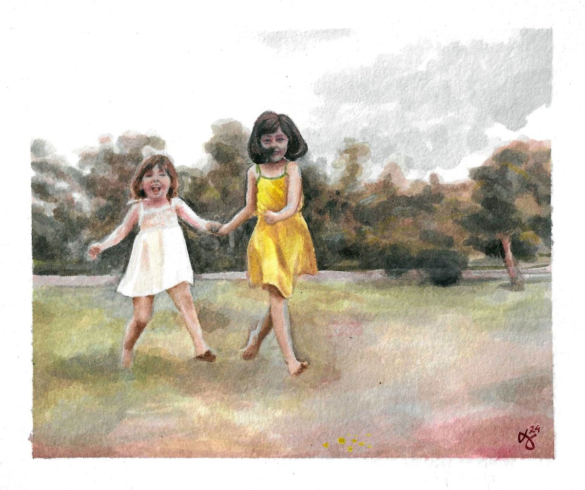 Photorealistic Portrait Watercolour By Andromachi Giannopoulou, 7 X 6, Joy, Original Artwork