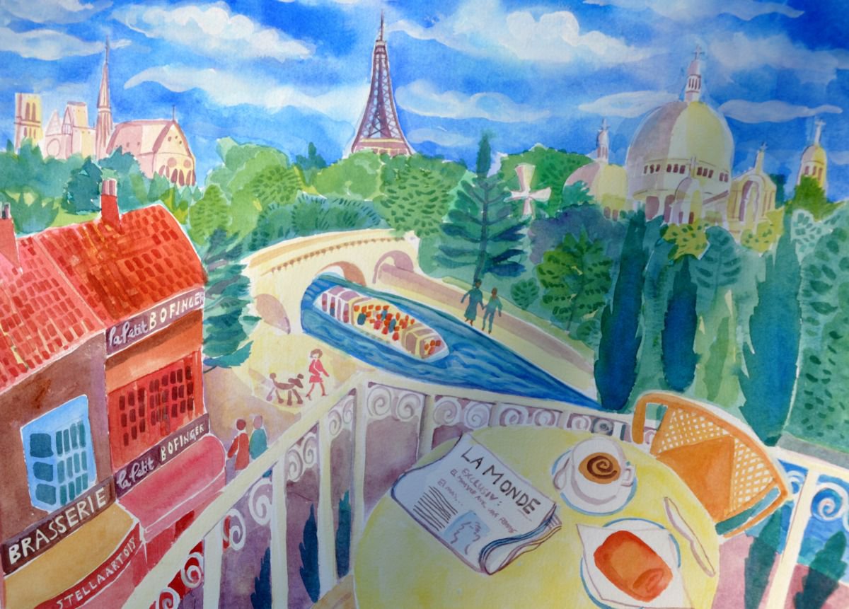 Paris - Paris painting- cityscape by Mary Stubberfield