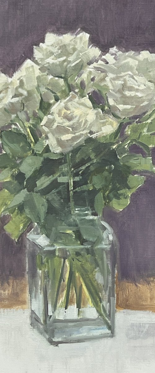 Roses in a jar by Louise Gillard