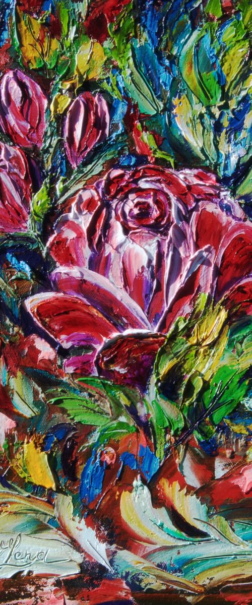 Flower Study (PALETTE KNIFE) by Lena Owens at OLena Art