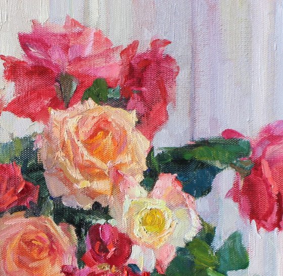 Roses in a glass vase