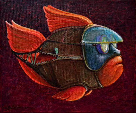 THE BIKER FISH - ( 25 x 30 cm )