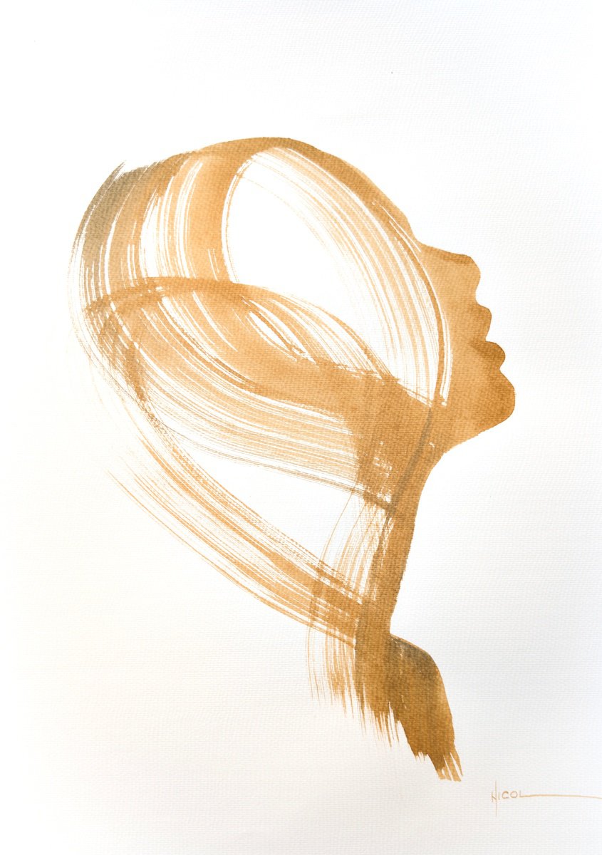 Expressive Ink Drawing , Whispers In Amber By Nicol Vacaru, 15 X 22, Artwork For Sale On Artfinder