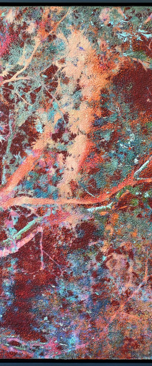 Oxidized burgundy tree leaves by Karin Vermeer