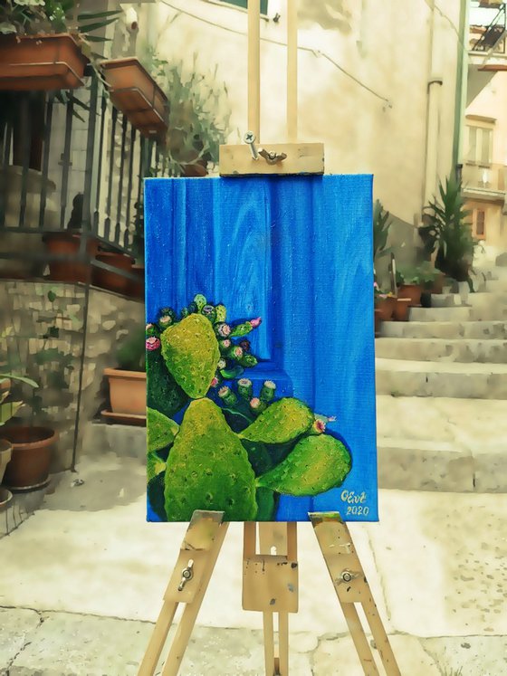 Cactus in Sicilian Blue