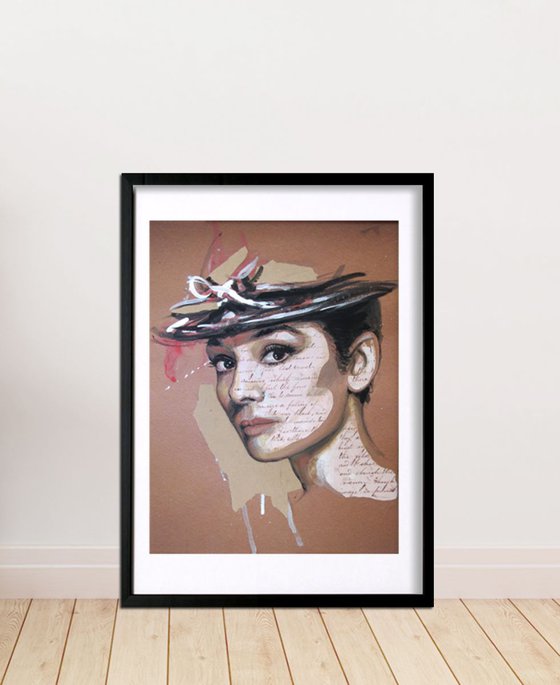 Hommage to  "Audrey Hepburn"  Portrait of a beauty , New Contemporary Pop Art