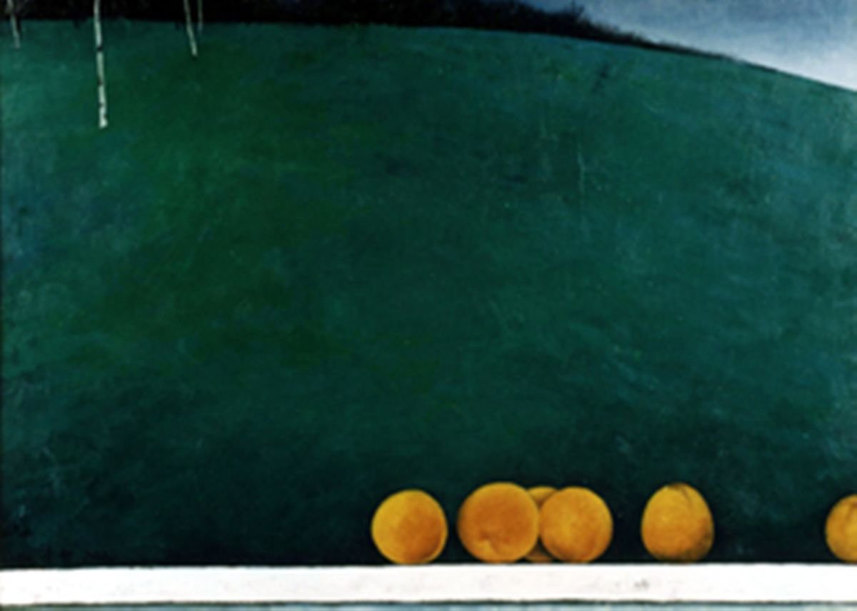 Landscape Oil Painting By Zhi Li, 57 X 45", Six Oranges, Original Artwork