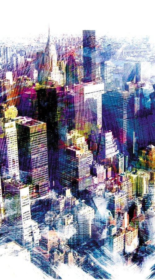 Maromas, volando Nueva York/XL large original artwork by Javier Diaz