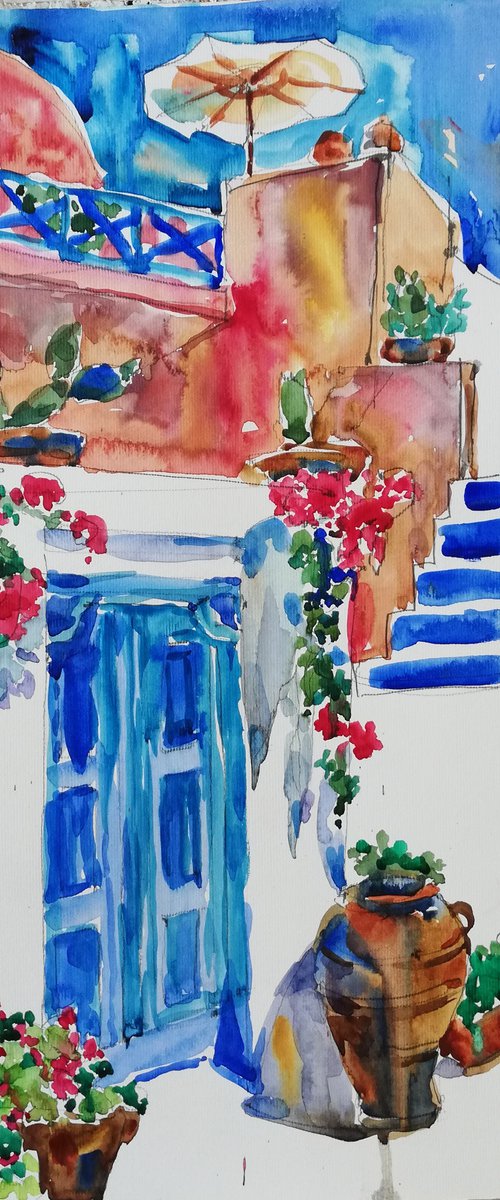 Blue Door, Santorini by Jelena Djokic