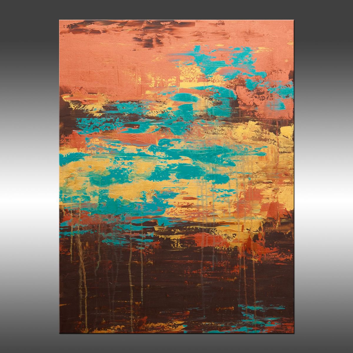 Abstract Acrylic Painting By Hilary Winfield, 30 X 40, Lithosphere 184, Original Artwork