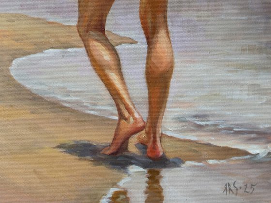 NUDE MAN BY THE SEA