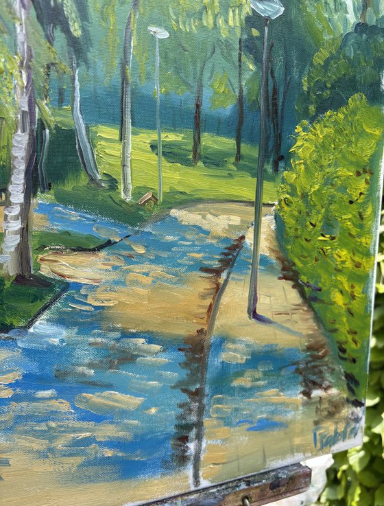 Sun-Dappled Path: Plein Air