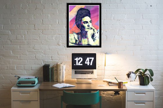 Frida Kahlo Portrait - Pop Art Modern Poster 1 Stylised Art