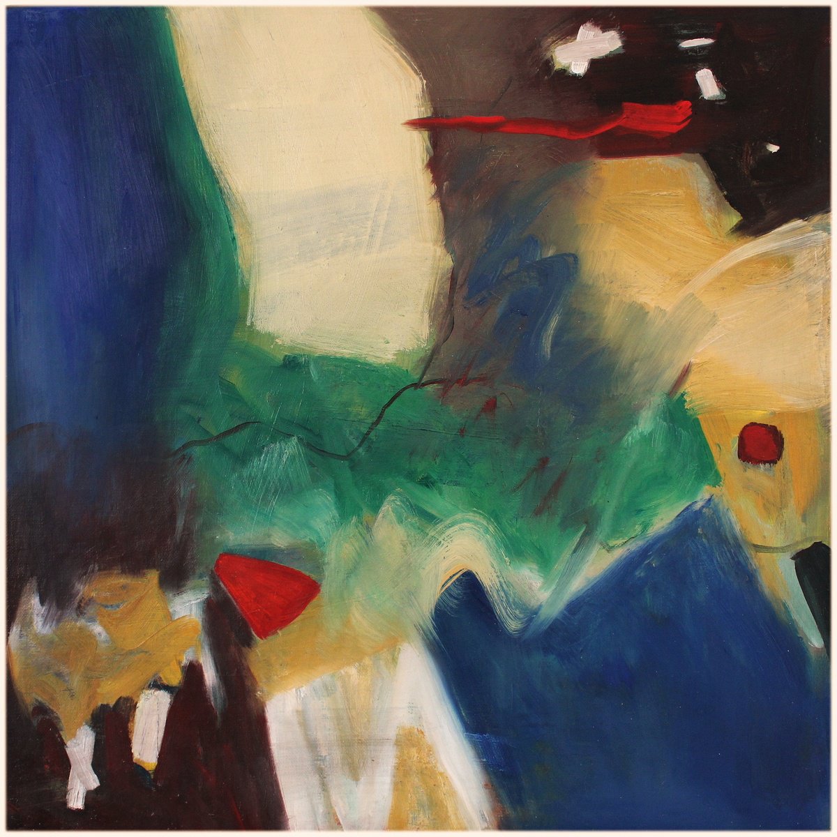 Abstract Oil Painting By Victorine Follana, 24 X 24", Demain Peut i?tre, Original Artwork