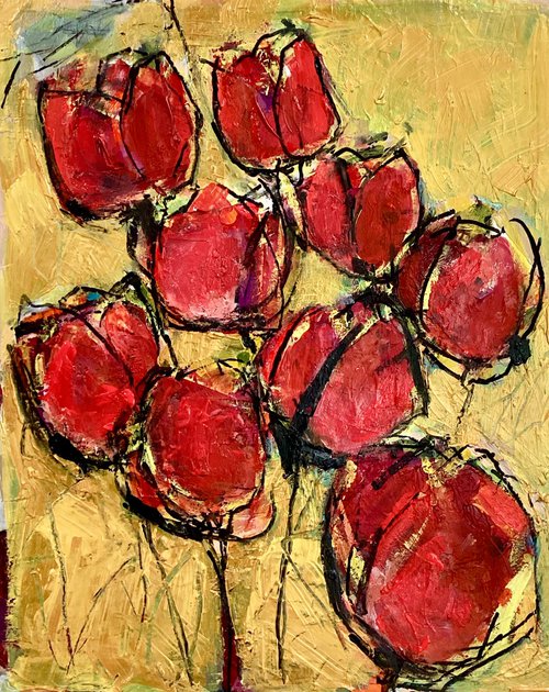 Red Tulips by Irene Wilkes