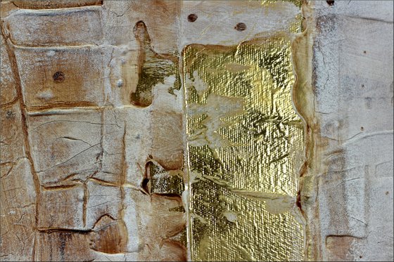 Golden Outlook - Abstract acrylic painting high textured canvas art wall art ready to hang