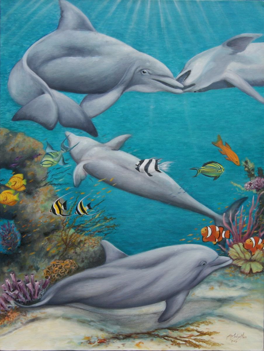 Dolphins Playground by Jane Moore