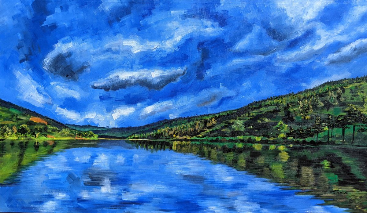 Impressionistic Landscape Acrylic Painting By Bugingo Noah, 43 X 26, Home Sweet Home, Original Artwork