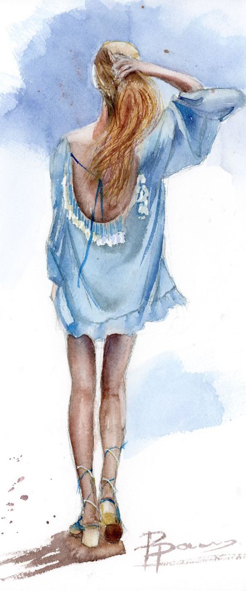 Girl in blue by Olga Tchefranov (Shefranov)