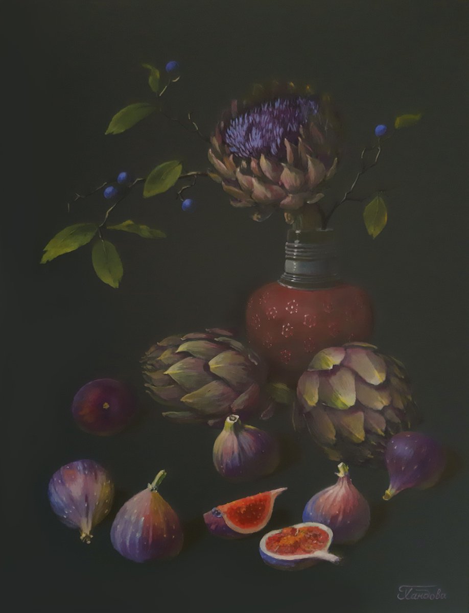 Figs and artichokes by Galina Khandova