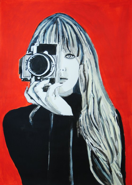 Girl with camera  / 70.5 x 50 cm