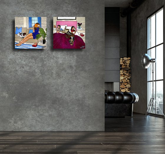 Dog Days Bedtime 2 30cm x 30cm