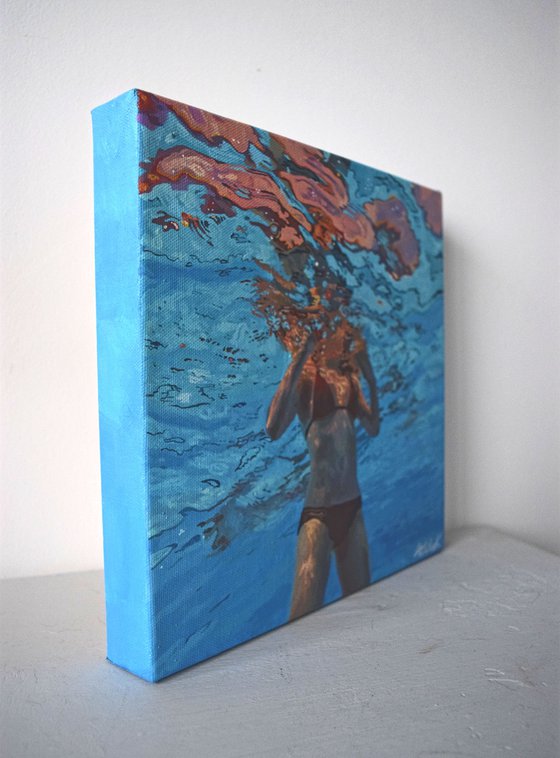 Underneath XVI - Miniature swimming painting