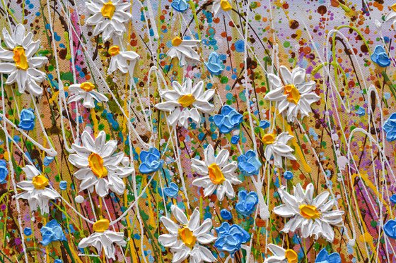 Summer Daisies - wildflower meadow painting