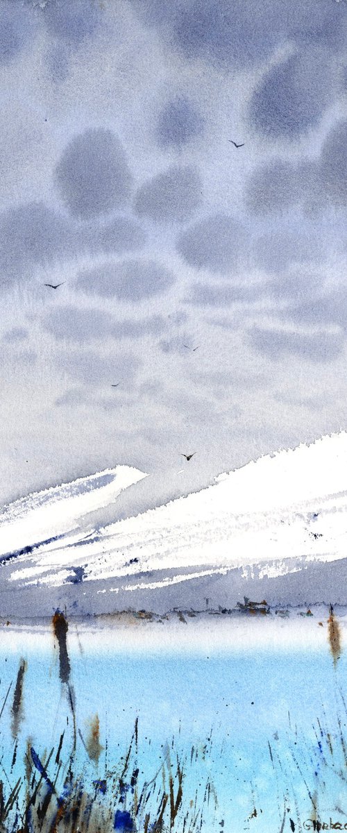 BLUE LAKE IN THE MOUNTAINS by Eugenia Gorbacheva