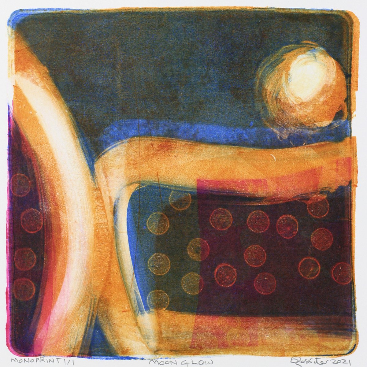 Moon Glow - Unmounted Signed Monotype by Dawn Rossiter