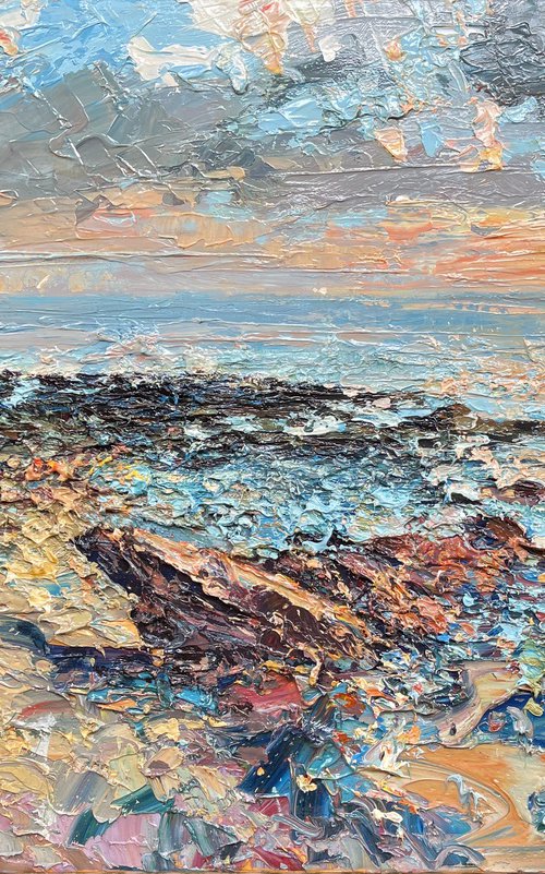 Beach at sunset by Agostino Veroni